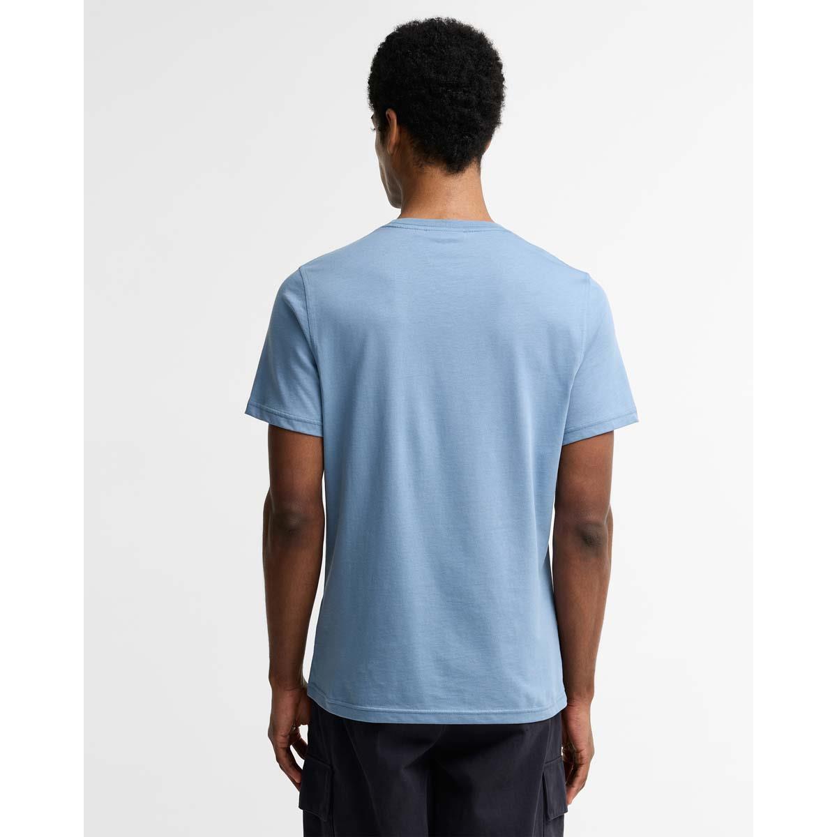 Tarn Blue Barbour Mens Script Graphic T-Shirt BACK