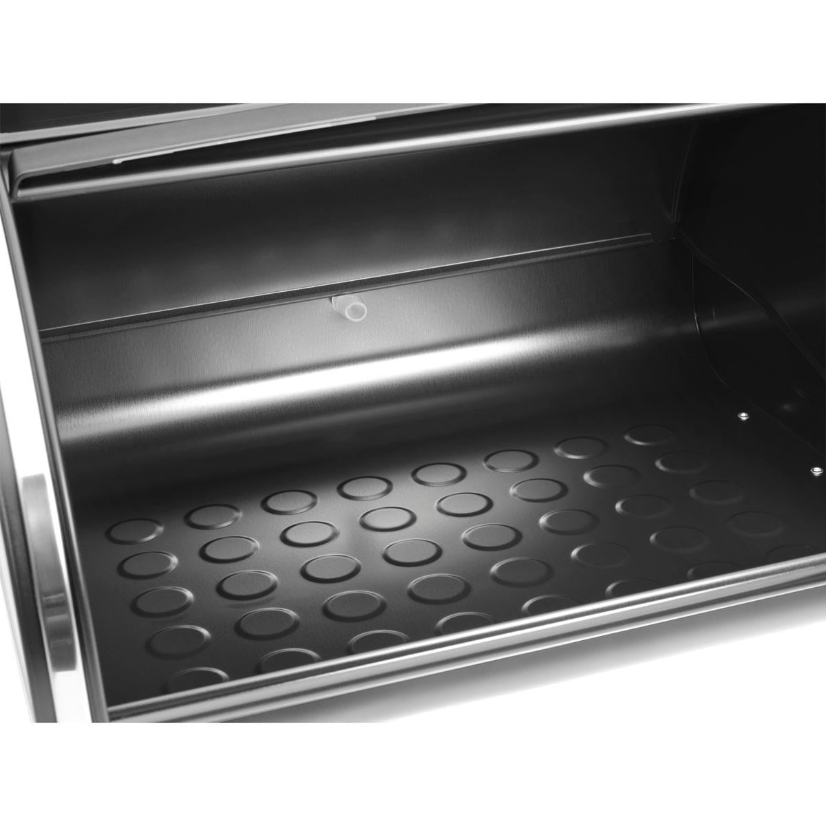 Matt Black Brabantia Roll Top Bread Bin Medium Interior