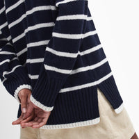 Navy Barbour Womens Belmore Knitted Jumper Back