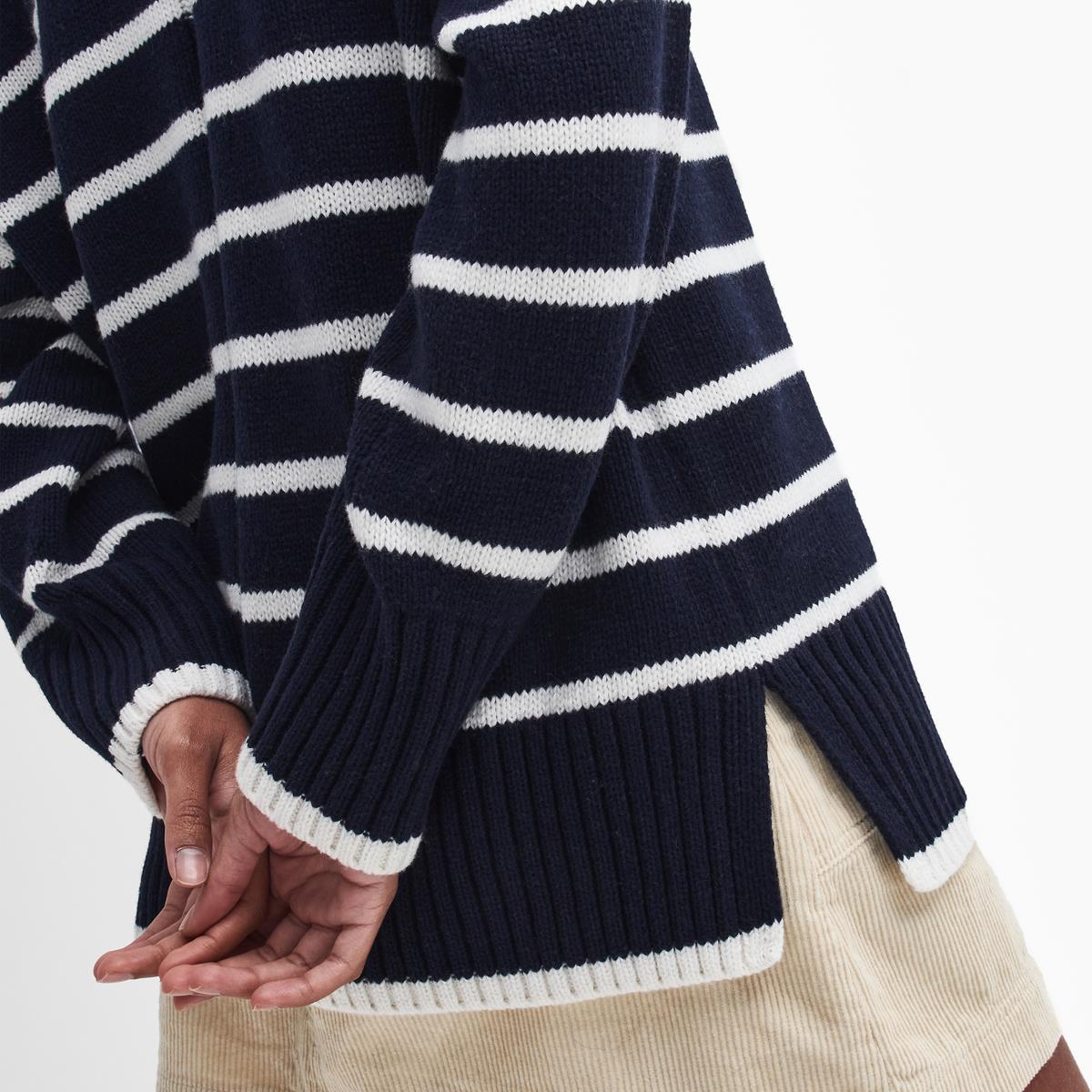 Navy Barbour Womens Belmore Knitted Jumper Back