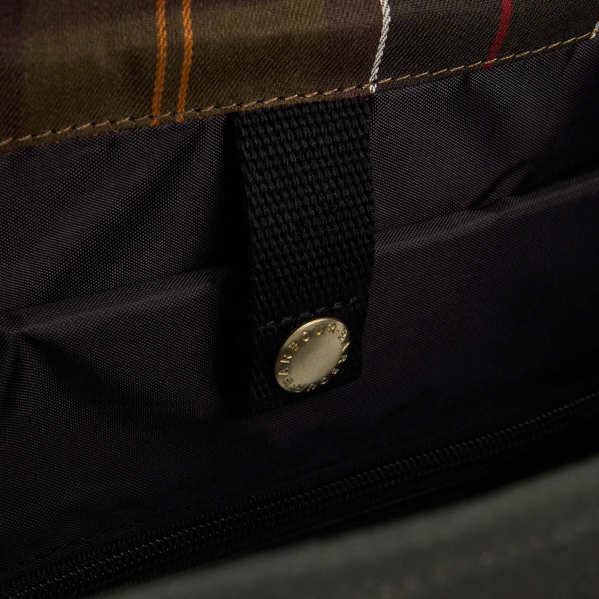 Sage Barbour Field Wax Riever Crossbody Bag Inside