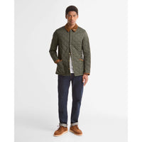 Sage Barbour Mens Icons Heritage Liddesdale Quilted Jacket On Model