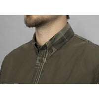 Willow Green Harkila Mens Anker Shirt On Model Detail