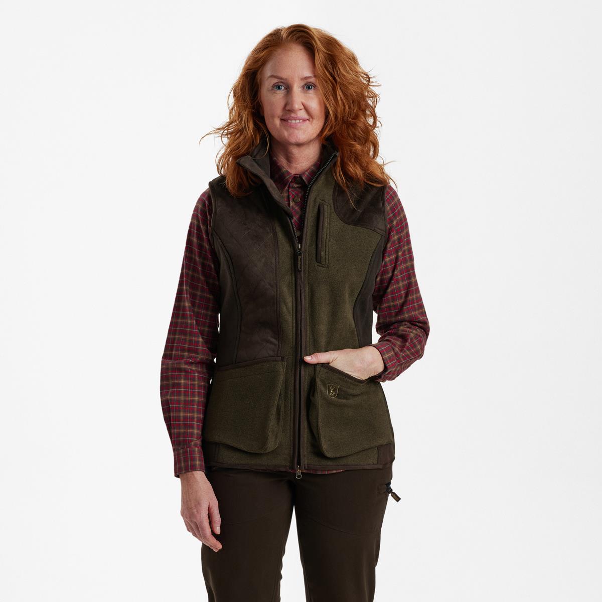 Graphite Green Deerhunter Womens Lady Pam Shooting Waistcoat On Model