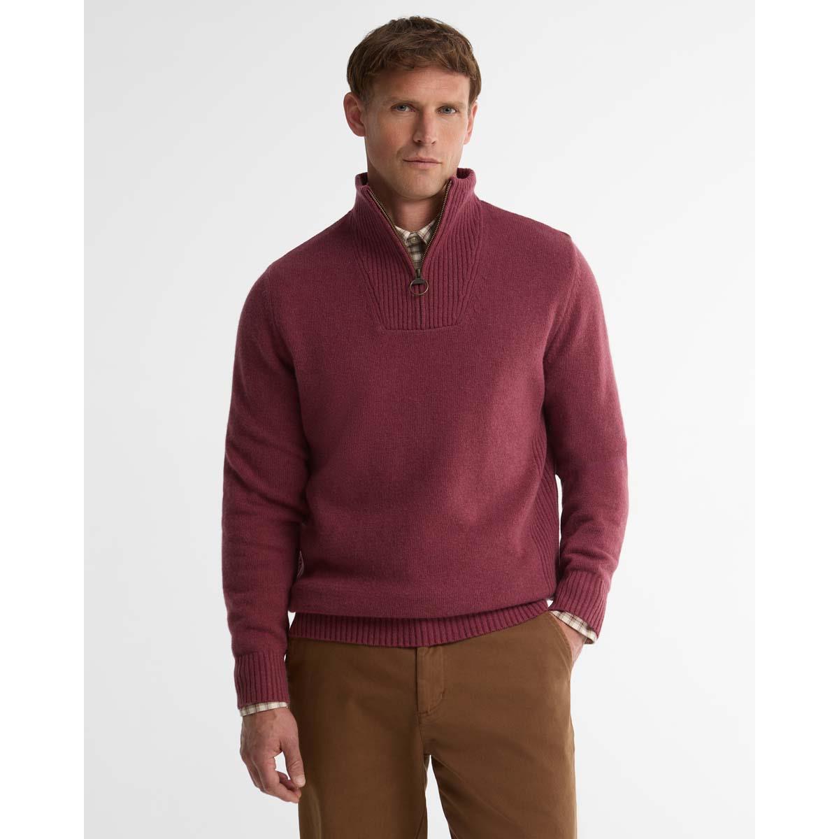 MAUVE Barbour Nelson Essential Half Zip FRONT