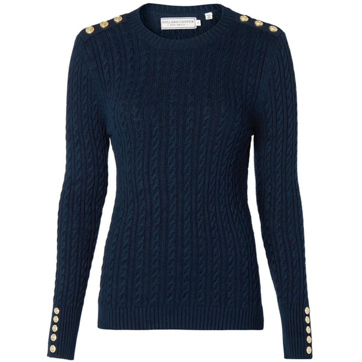 Holland Cooper Womens Seattle Cable Crew Neck Knitted Jumper