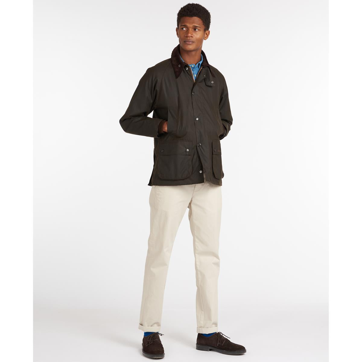 Olive Barbour Mens Classic Bedale Wax Jacket Lifestyle