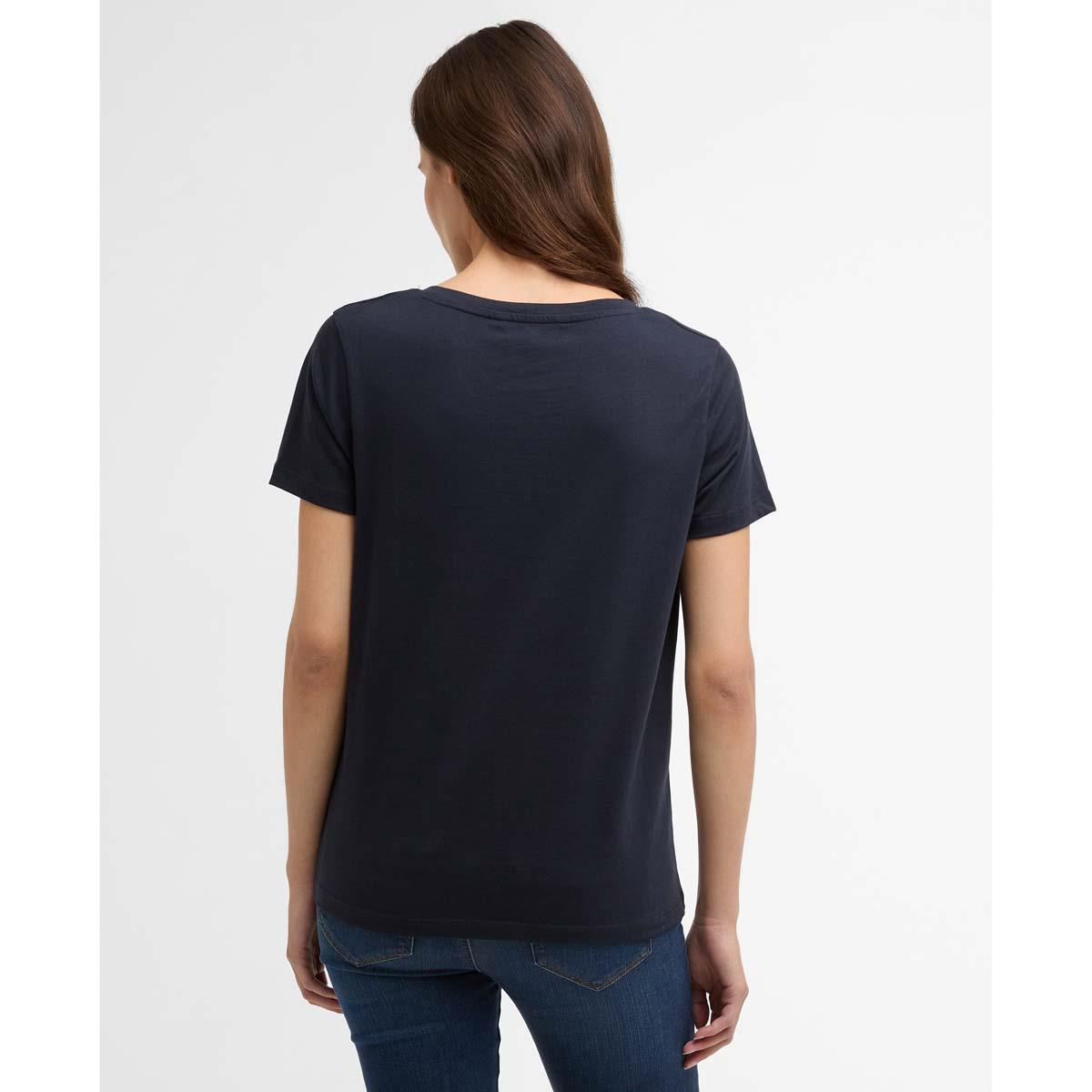 Navy Barbour Womens Clover T-Shirt back
