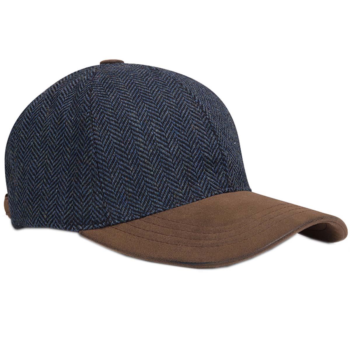 Blue Hoggs Of Fife Herringbone Tweed Baseball Cap
