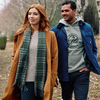 Light/Woodland Check Swanndri Scarfie Wool Scarf Lifestyle