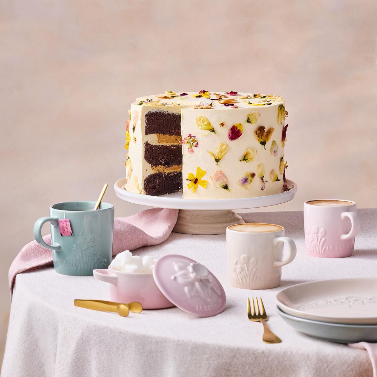 Le Creuset Stoneware Petite Casserole La Jardin Collection  lifestyle