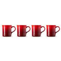 Cerise Le Creuset Stoneware Set of 4 400ml Seattle Mugs Side View