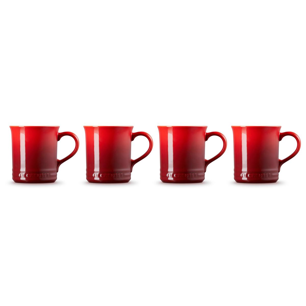 Cerise Le Creuset Stoneware Set of 4 400ml Seattle Mugs Side View