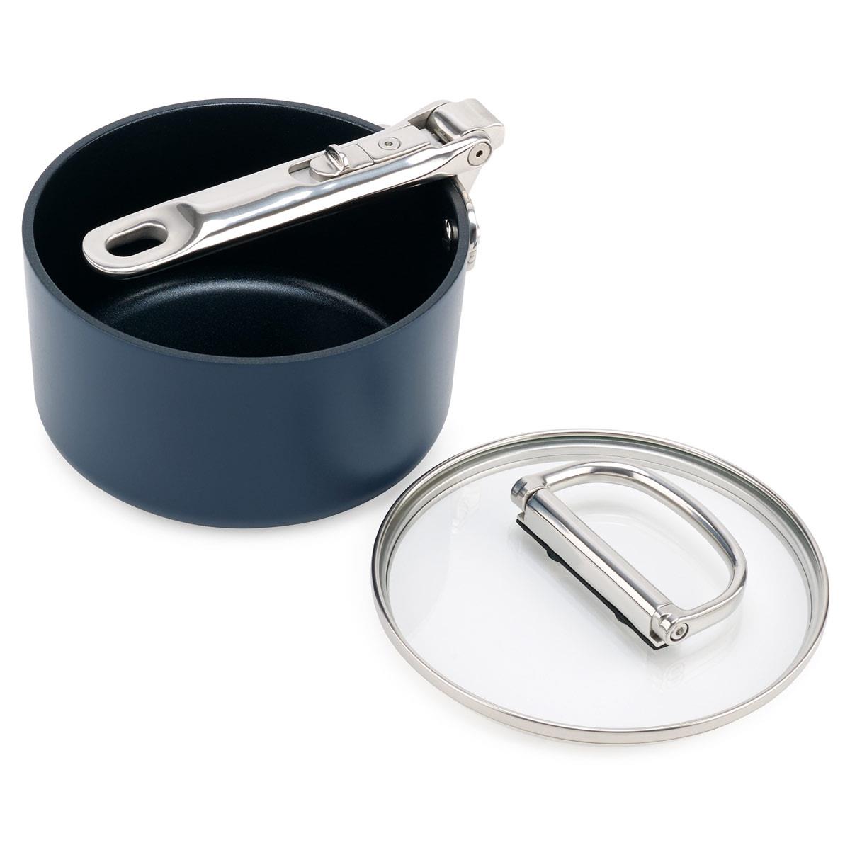 Joseph Joseph Space Folding Handle Ceramic Non-stick Saucepan With Lid Folded Handle