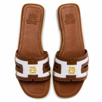 Natural Tan Holland Cooper Womens Heraldic Monogram Slides Top View