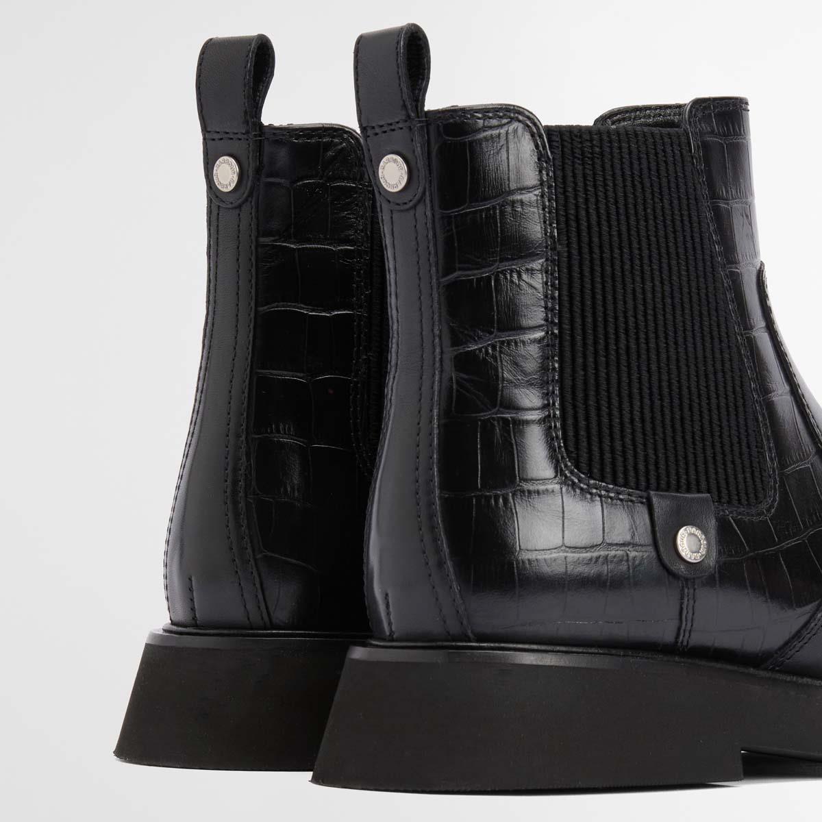 BLACK Barbour Womens Delfina Chelsea Boot BACK