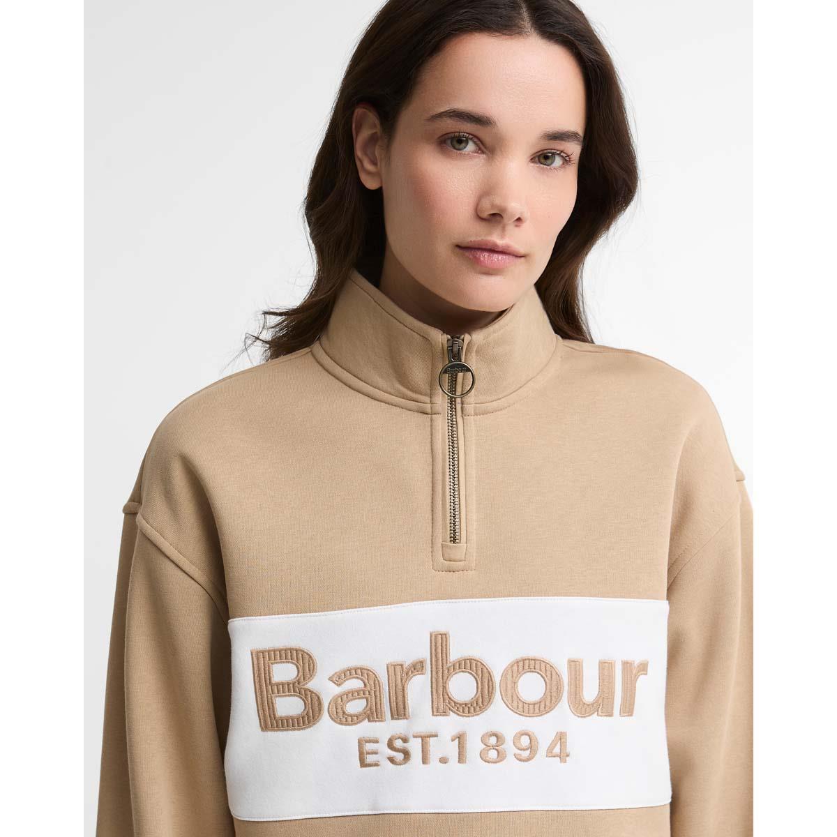 Warm Trench Barbour Womens Zaria Half Zip Sweatshirt LOGO