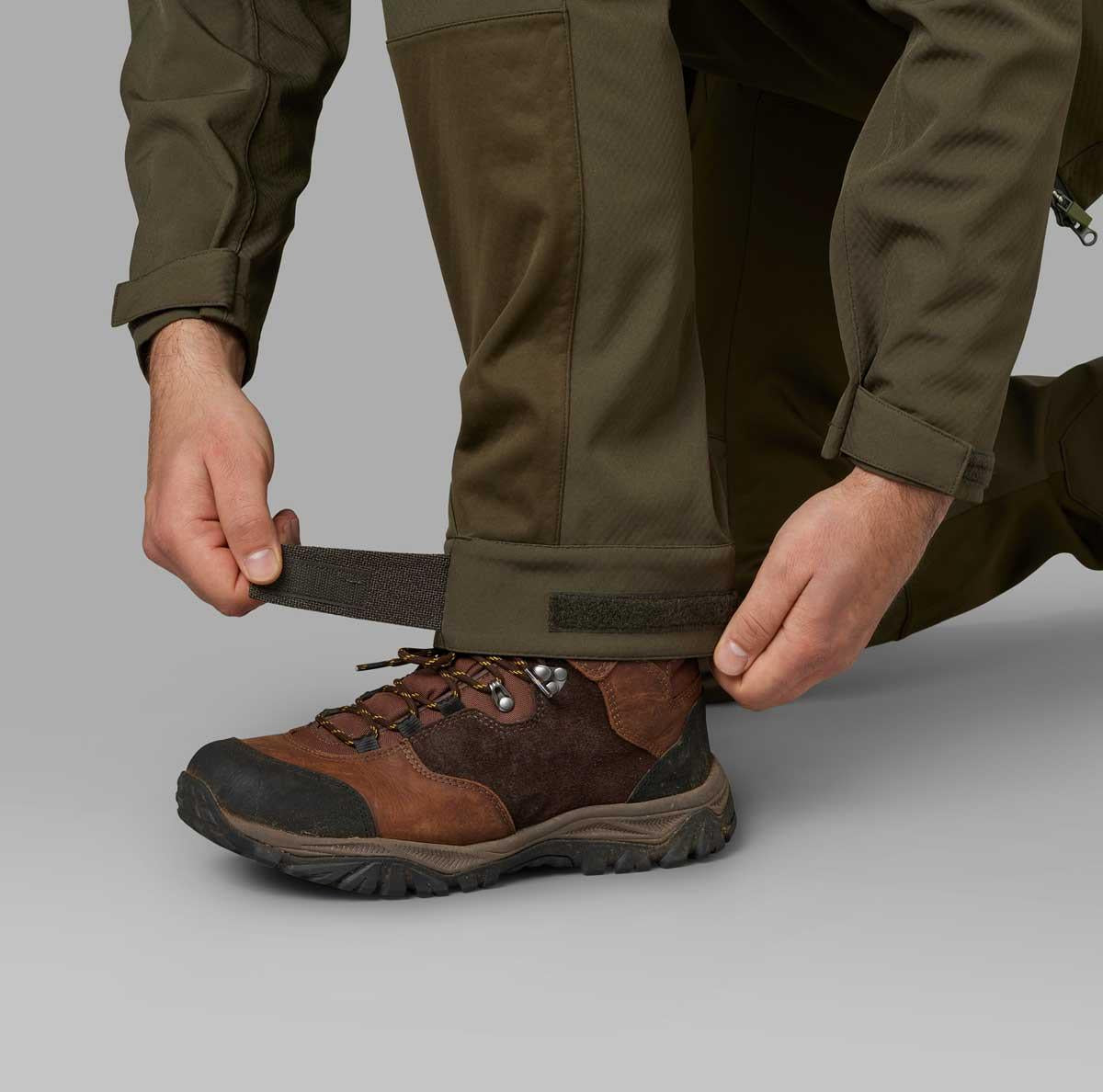 Pine green Seeland Mens Hawker Shell II Waterproof Trousers Ankle Detail