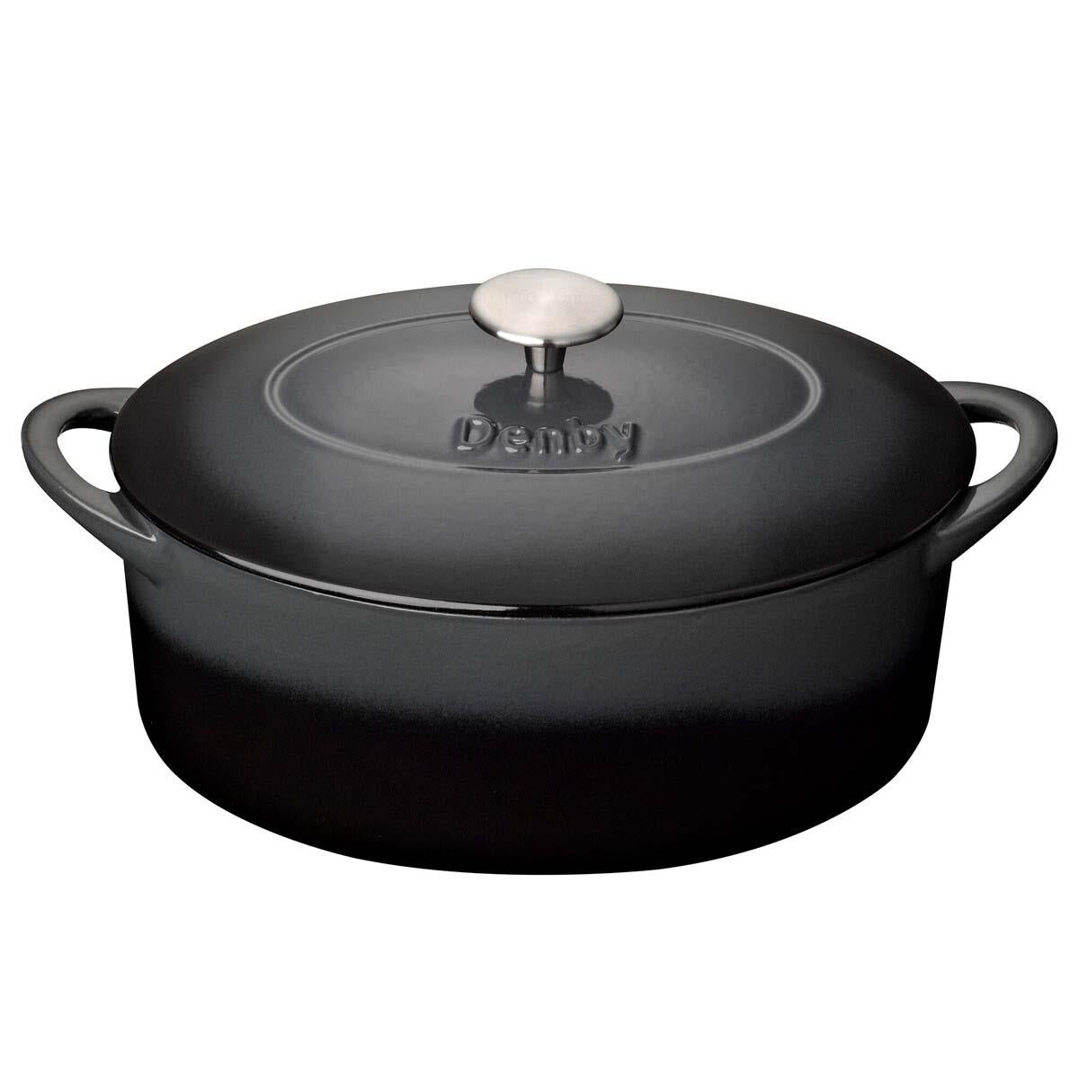 Denby Halo 28cm Cast Iron Oval Casserole Dish