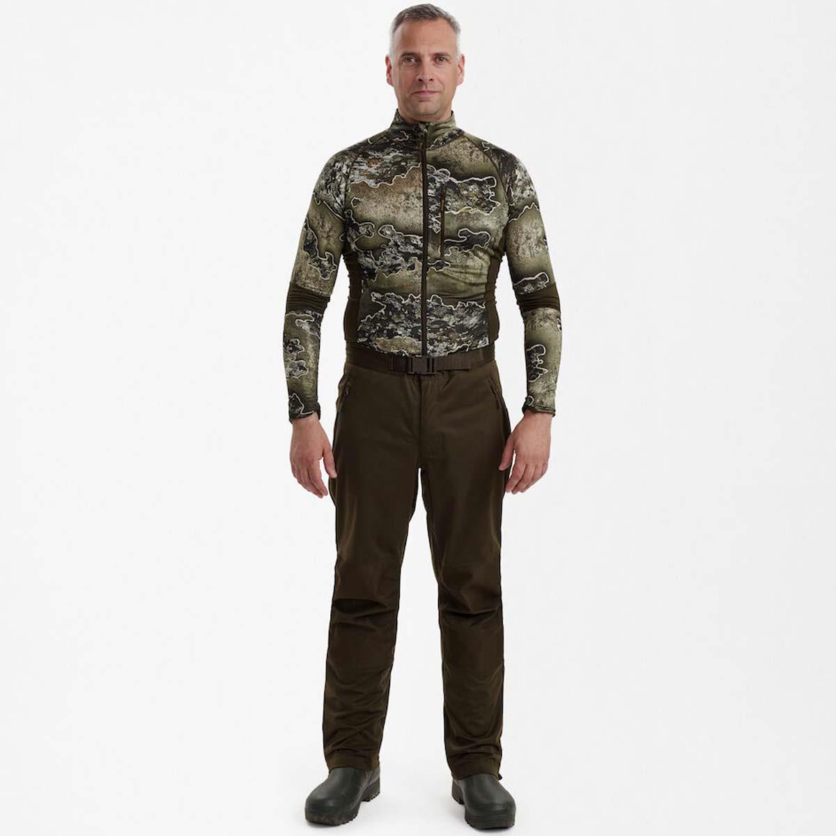 Palm Green Deerhunter Mens Excape Rain Trousers on model