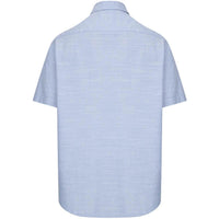 Plain Blue Hoggs of Fife Mens Aberdour Short Sleeve Shirt Back