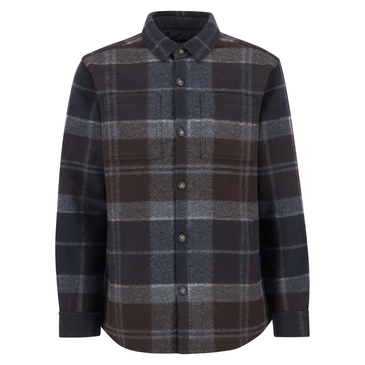 Midnight Oak Tartan Barbour Mens Chapter Tailored Check Overshirt