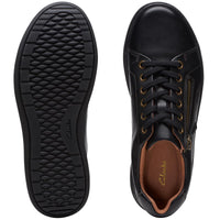 Black Leather Clarks Womens Nalle Lace Shoe Sole