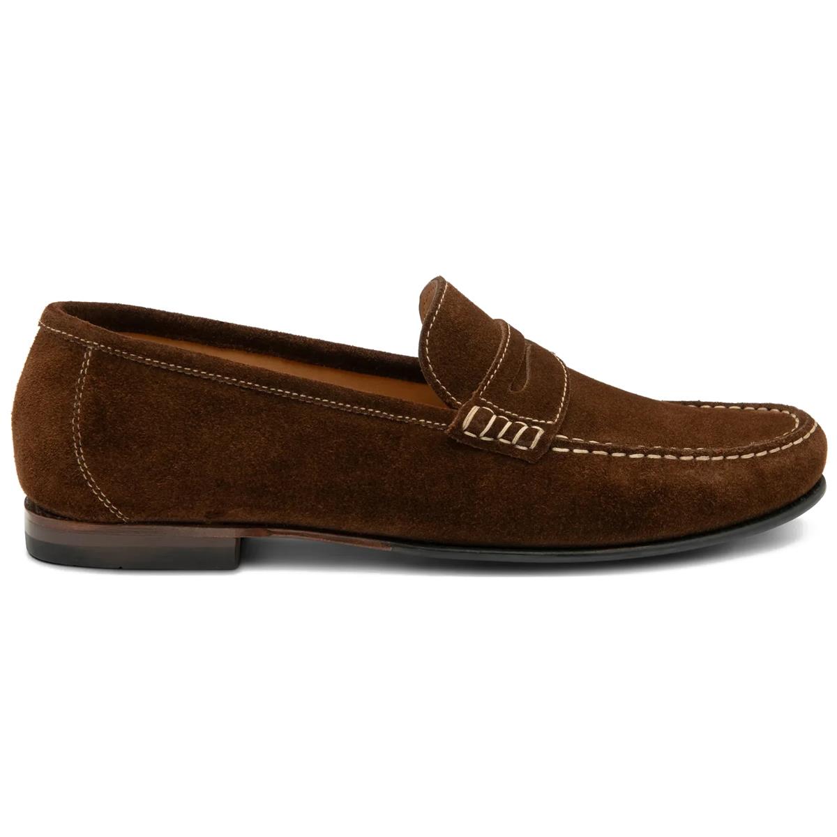 Brown Suede Loake Mens Jefferson Moccasin Side