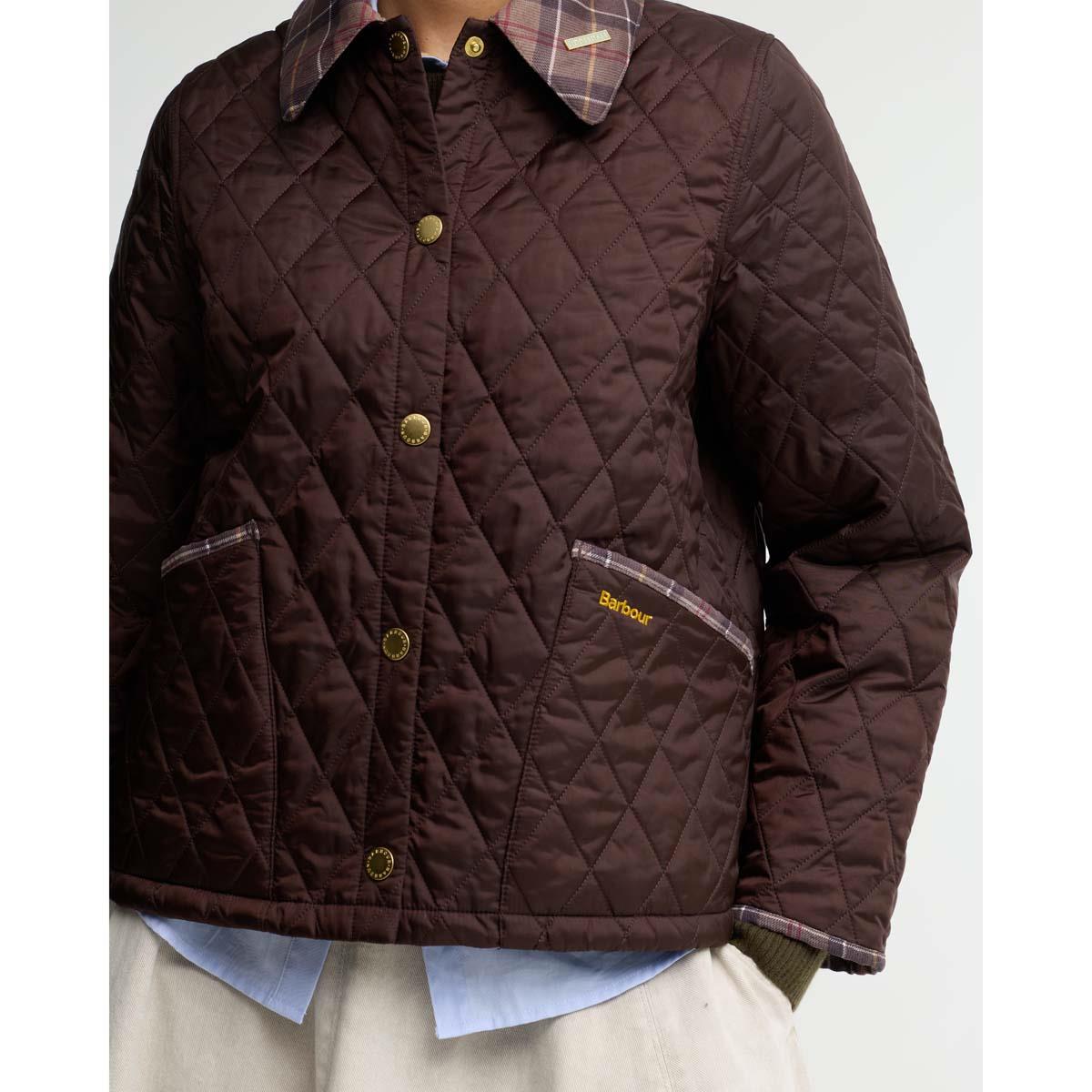 RUSTIC Barbour Womens Icons Tartan Collar Cropped POCKET