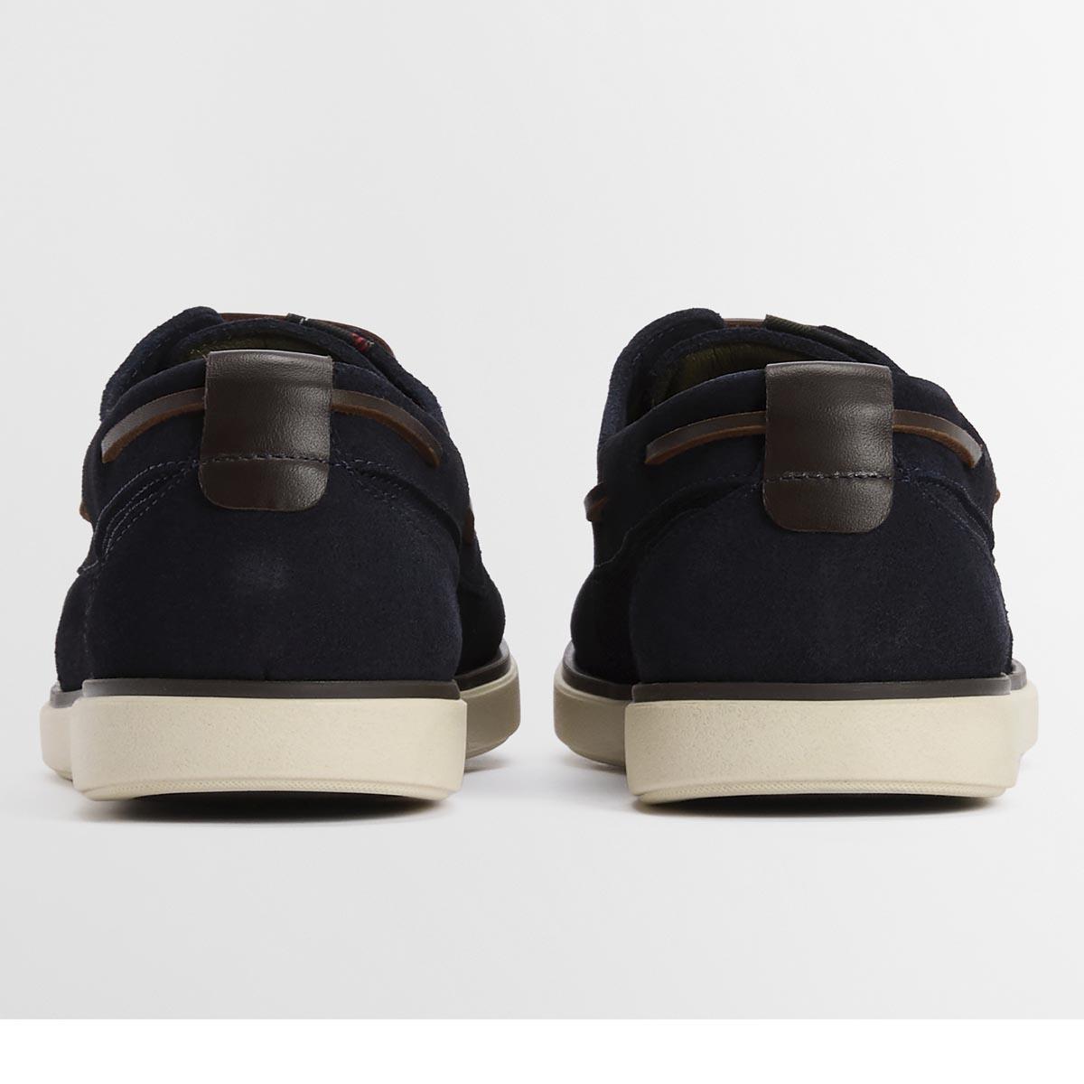 Navy Suede Barbour Rothley Boat Shoe back