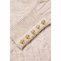 Barley Holland Cooper Womens Bridget Quarter Zip Knit Jumper Cuff Detail