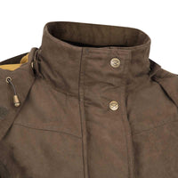 Field Green Hoggs Of Fife Womens Rannoch Waterproof Hunting Jacket Collar