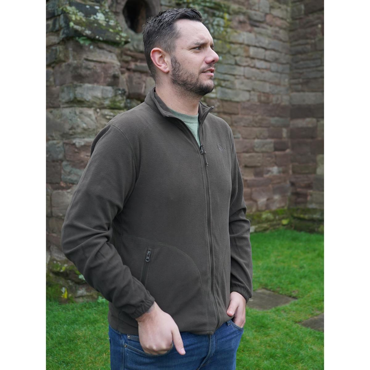 Seeland Mens Benjamin Fleece Pine Green Lifestyle