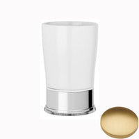 Brushed Gold Matt Samuel Heath Style Moderne Freestanding White Ceramic Tumbler Holder N6665W