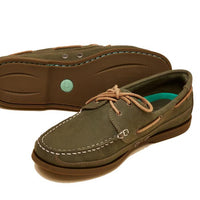 Chatham x Joules Womens Cove Deck Shoe green details