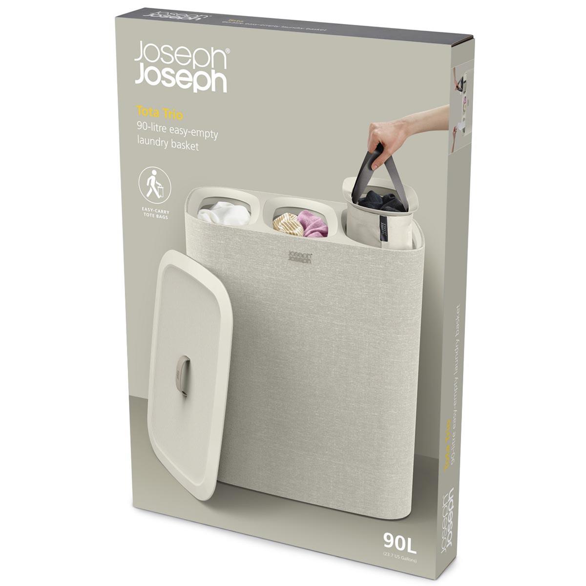Ecru Joseph Joseph Tota Trio 90-Litre Laundry Separation Basket In Box