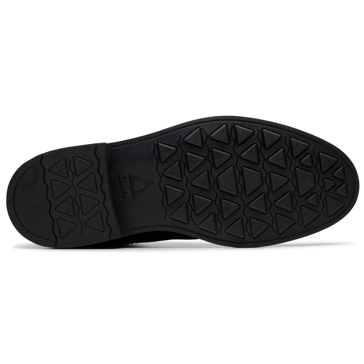 Black Leather Clarks Mens Newford Mid Chukka Boot Outsole