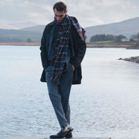 Midnight Oak Tartan Barbour Braden Tartan Scarf Lifestyle