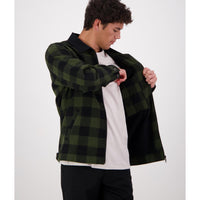 Olive/Black Check Swanndri Mens Liverpool Jacket Internal Pocket