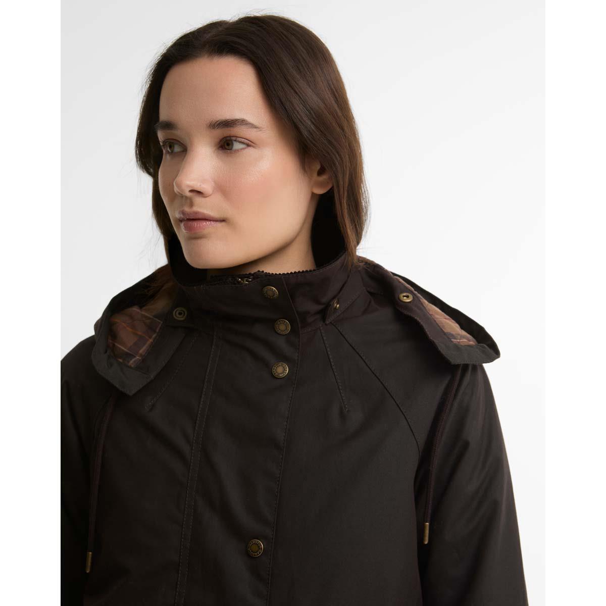 Rustic/Muted Barbour Womens Georgette Wax Jacket Collar