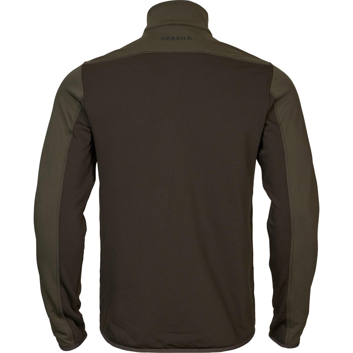 Shadow Brown/Forest Night Harkila Mens Olaf Fleece Jacket Back