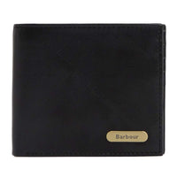 Black Deboss Tartan Barbour Mens Brunton Leather Wallet