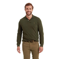 Green Schoffel Mens St Ives Long Sleeve Polo Shirt FRONT