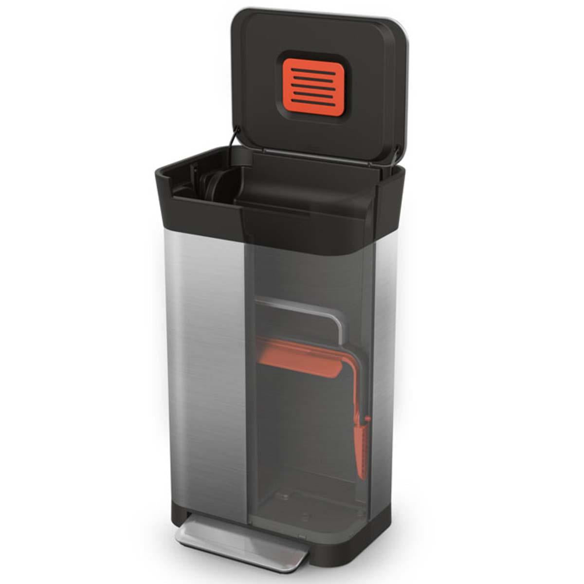 Stainless Steel Joseph Joseph Titan 20L Trash Compactor INSIDE