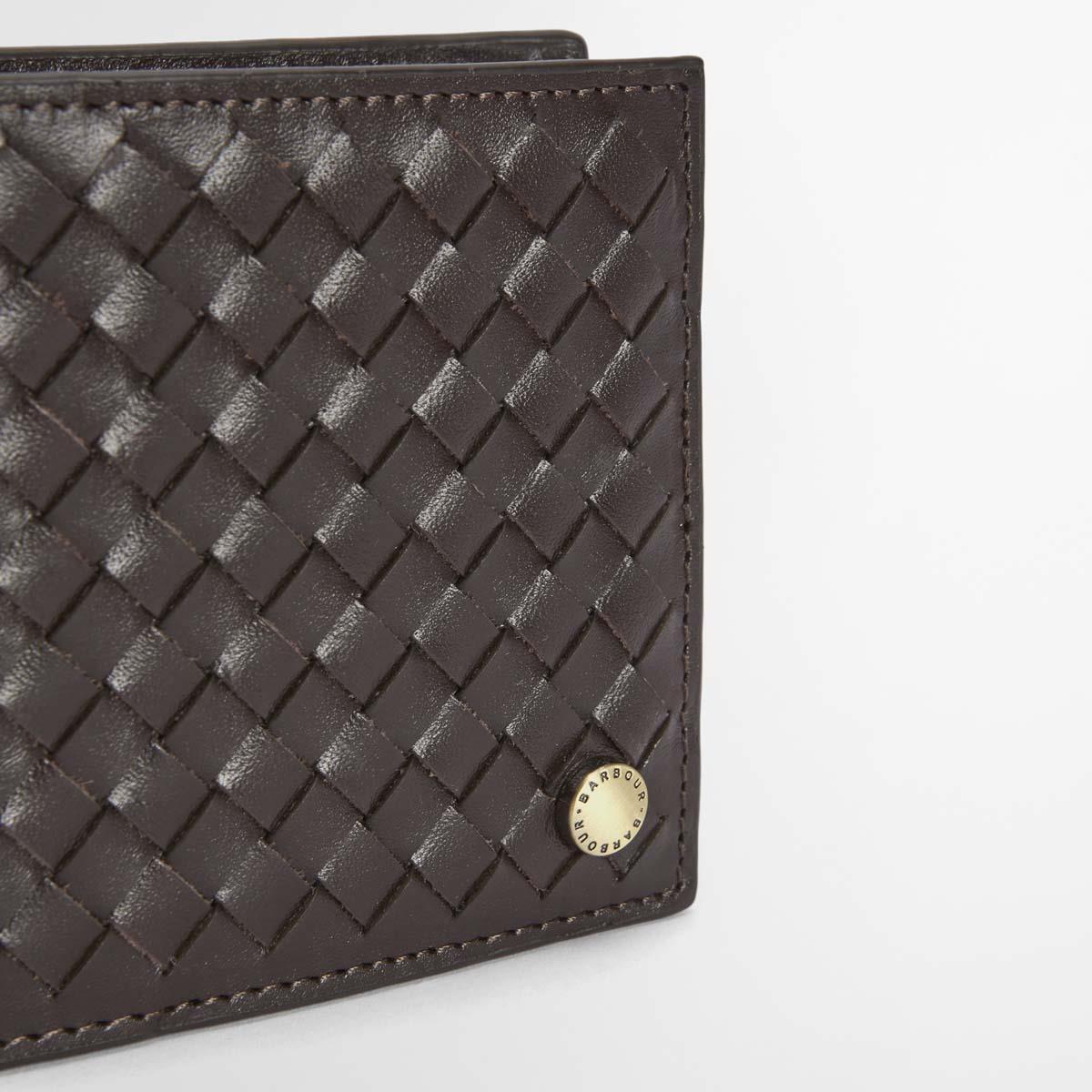 brown Farne Woven Leather Wallet side