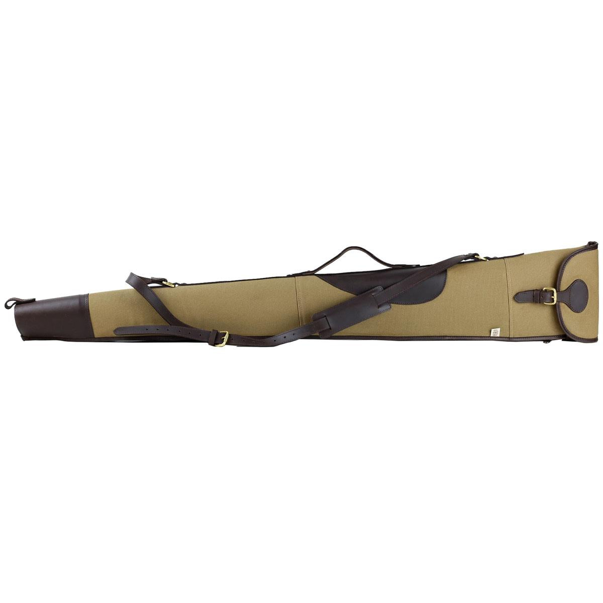 Teales Huntsman Oiled Leather & Khaki Canvas Gun Slip Buckle Flap