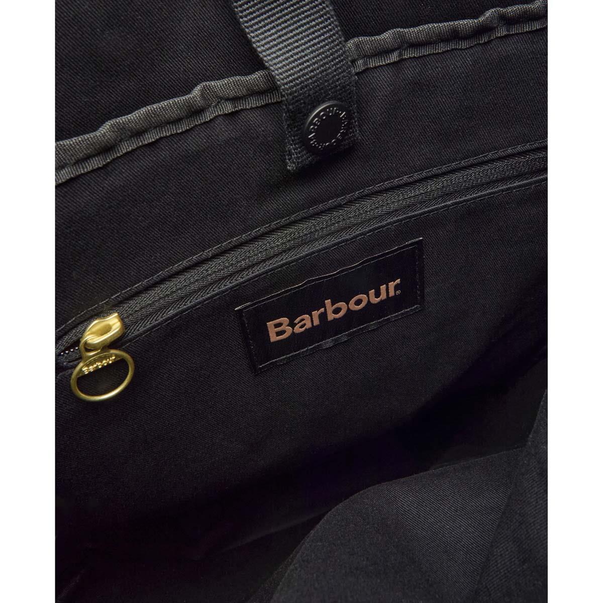 Navy Barbour Transport Foldover Backpack Bag zipper