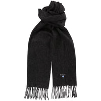 Charcoal Grey Barbour Unisex Plain Lambswool Scarf