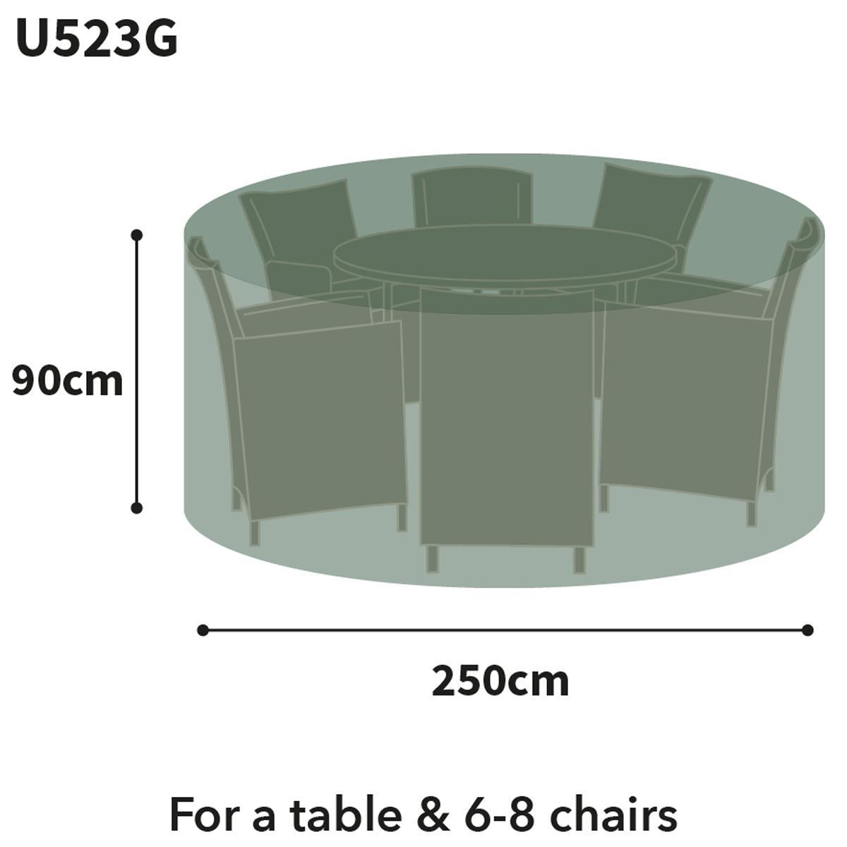 Bosmere Ultimate Protector Round Patio Set Cover 6-8 Seat Green U523G