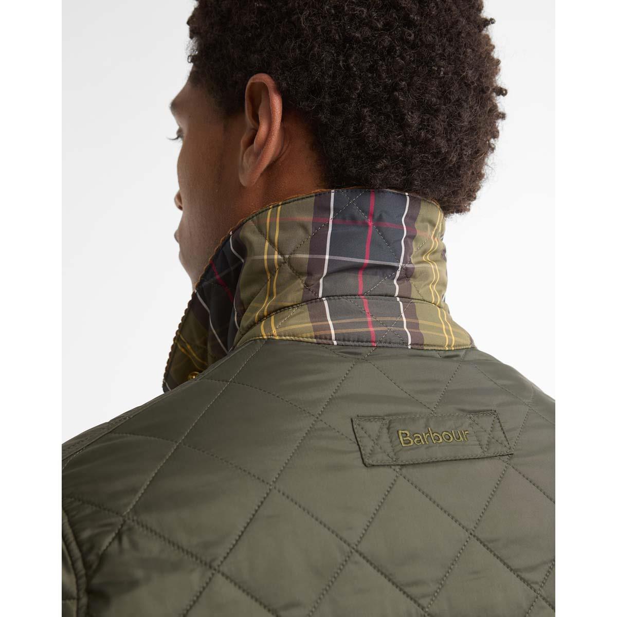 Sage Barbour Mens Icons Heritage Liddesdale Quilted Jacket Collar